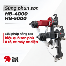 Súng phun sơn tĩnh điện Asahi Sunac HB4000/HB5000: Giải pháp nâng cao hiệu quả sơn phủ cho ngành sản xuất ô tô, xe máy, xe máy điện.