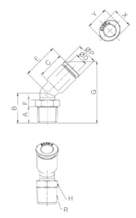 Đầu nối nhanh khí nén Sang A GPL45 04M5, GPL45 04M6