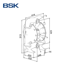 Bơm Màng Khí Nén BSK-USA BA50CI-C991-A 2 Inch Thân Gang