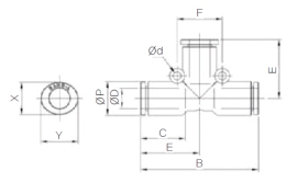 Đầu nối nhanh chữ T Sang-A GPUT 03, GPUT 04, GPUT 06, GPUT 08