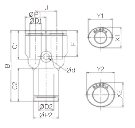 Đầu nối nhanh chữ Y Sang-A GPW 1008, GPW 1208, GPW 1210