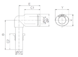 Đầu nối nhanh khí nén chữ L Sang A GPLJ 03, GPLJ 04, GPLJ 06, GPLJ 08