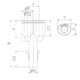 Đầu nối nhanh khí nén chữ Y Sang A GPWJ 0604, GPWJ 0806, GPWJ 1008, GPWJ 1210