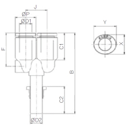 Đầu nối nhanh khí nén chữ Y Sang A GPYJ 04, GPYJ 06, GPYJ 08, GPYJ 10, GPYJ 12