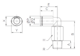 Đầu nối nhanh khí nén chữ L Sang A GPLL 03M3, GPLL 03M5