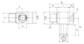 Đầu nối nhanh khí nén Sang A GPOL 03M5, GPOL 04M5,  GPOL 0401, GPOL 0402, GPOL 0403