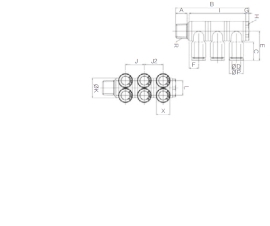 Cụm đầu nối nhanh khí nén 6 đầu chia Sang A GPA 04M5(3), GPA 0401(3), GPA 0402(3), GPA 0403(3)