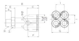 Cụm chia đầu nối nhanh khí nén Sang A GPXT 0401, GPXT 0402, GPXT 0601, GPXT 0602