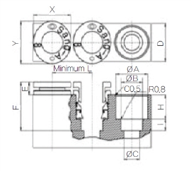 Đầu nối nhanh khí nén Sang A CAS-N04, CAS-N06, CAS-N08, CAS-N10, CAS-N12