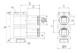 Đầu nối nhanh khí nén Sang A GPH 06G01(2), GPH 06G02(2), GPH 06G03(2)