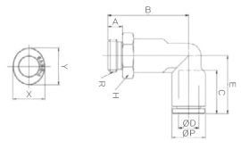 Đầu nối nhanh khí nén chữ L Sang A GPLLP 04G01, GPLLP 04G02, GPLLP 04G03