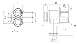 Đầu nối nhanh khí nén Sang A GPAF 04G01-G01, GPAF 04G02-G02, GPAF 04G03-G03